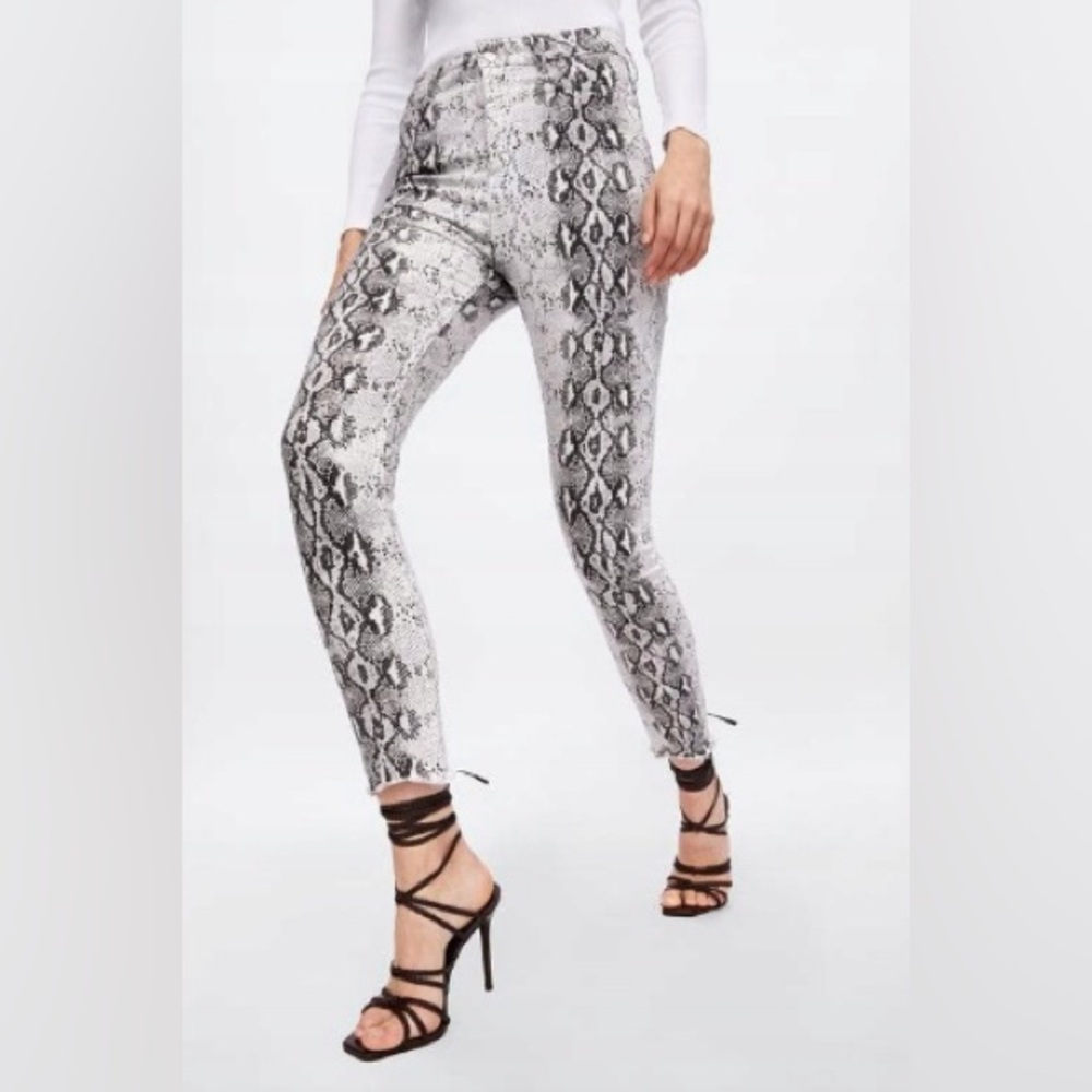 ZARA Snakeskin Skinny Denim